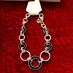Silver and black Necklace